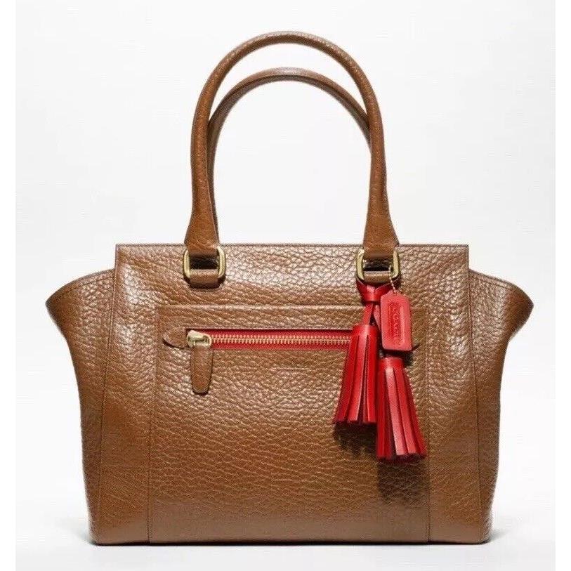 Coach Legacy Textured Leather Medium Candace Carryall Brown/carnelian F19926