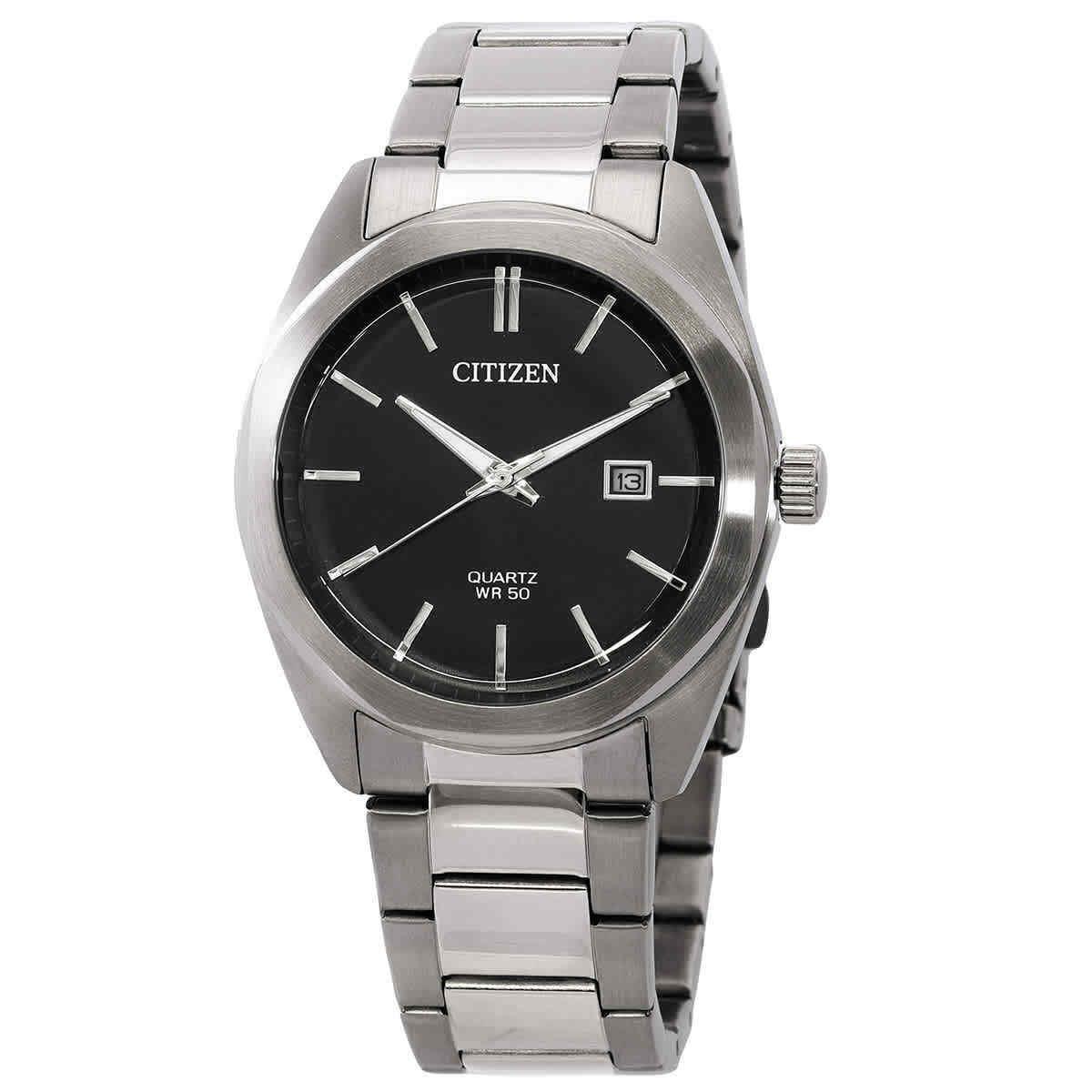 Citizen Quartz Stainless Steel Black Dial Men`s Watch BI5110-54E