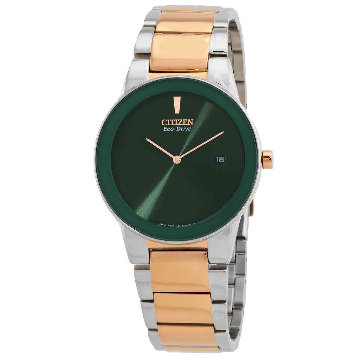 Citizen Eco-drive Green Dial Two-tone Men`s Watch AU1064-85X