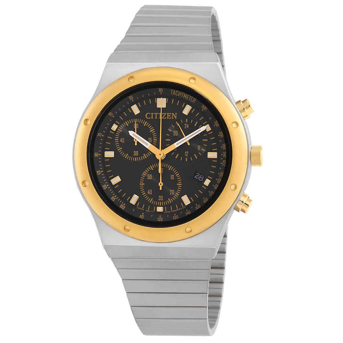 Citizen Chronograph Quartz Black Dial Men`s Watch AT2544-64E