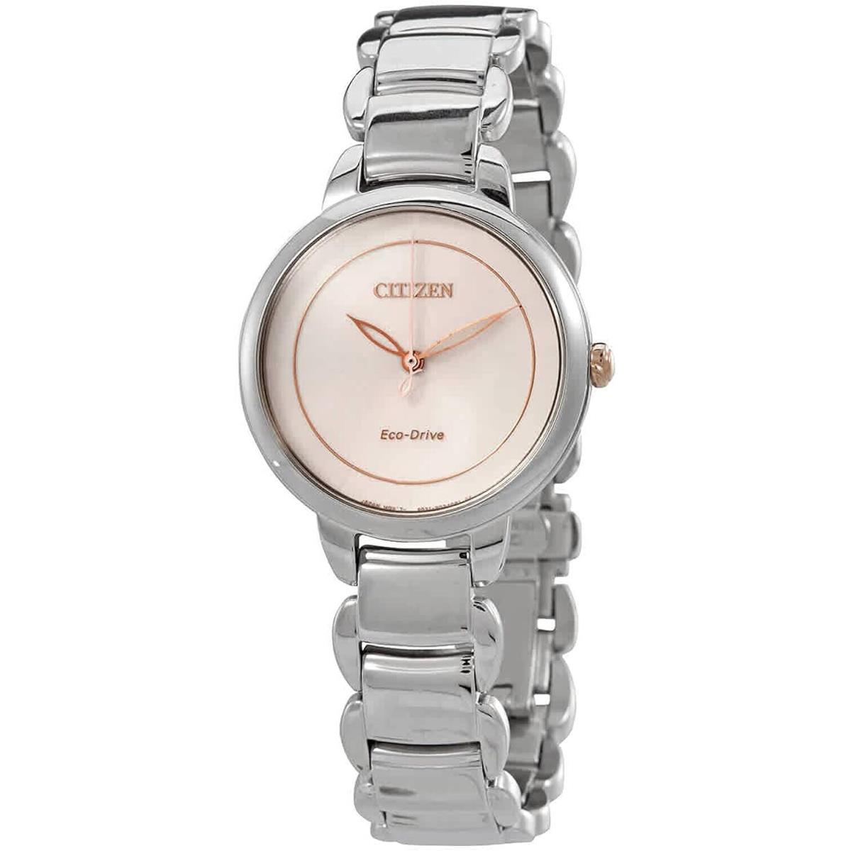 Citizen Ladies Pink Dial Eco-drive Silver-tone Watch EM0676-85X