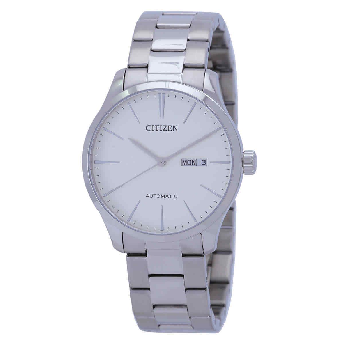 Citizen Automatic White Dial Men`s Silver-toned Watch NH8350-83A