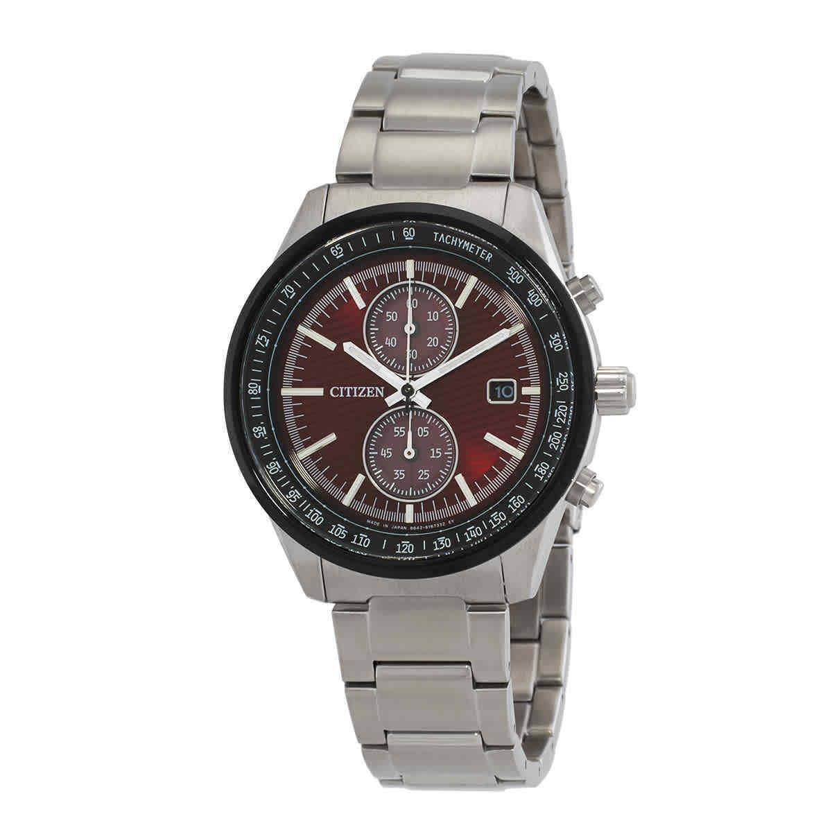 Citizen Chronograph Quartz Red Dial Men`s Watch CA7034-96W