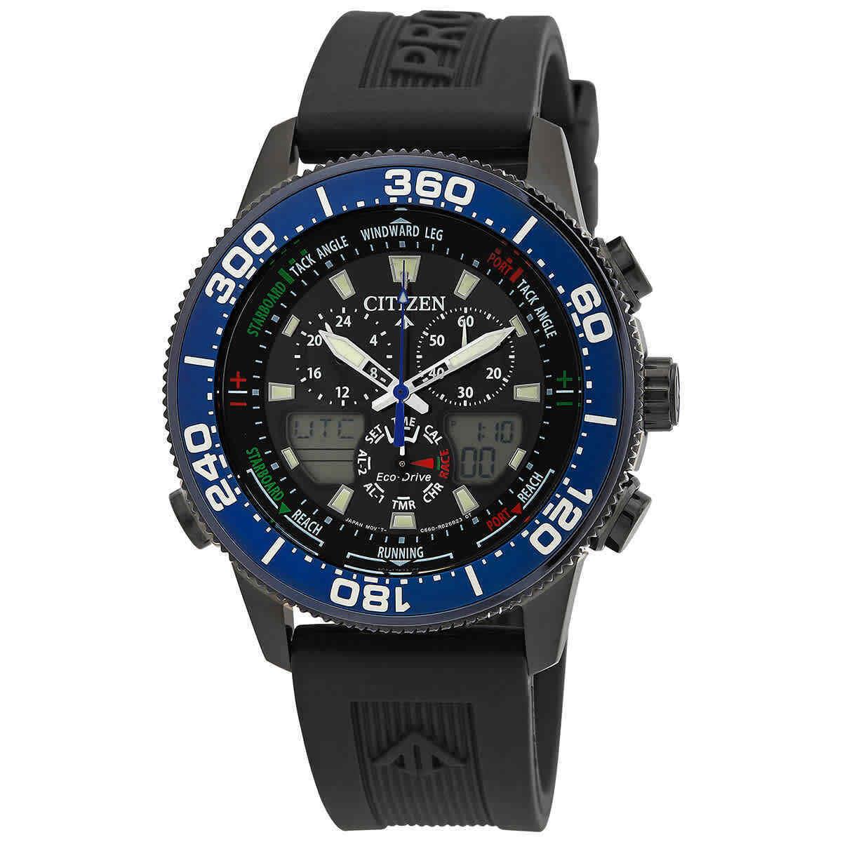 Citizen Promaster Chronograph Analog-digital Black Dial Men`s Watch JR4065-09E