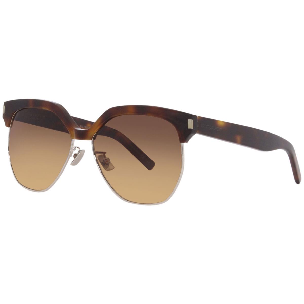 Saint Laurent SL408 001 Sunglasses Women`s Havana/brown Square Shape 56mm