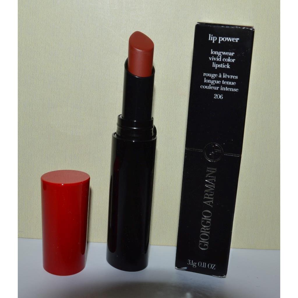 Giorgio Armani Cedar 206 Lip Power Longwear Vivid Color Lipstick Full Size