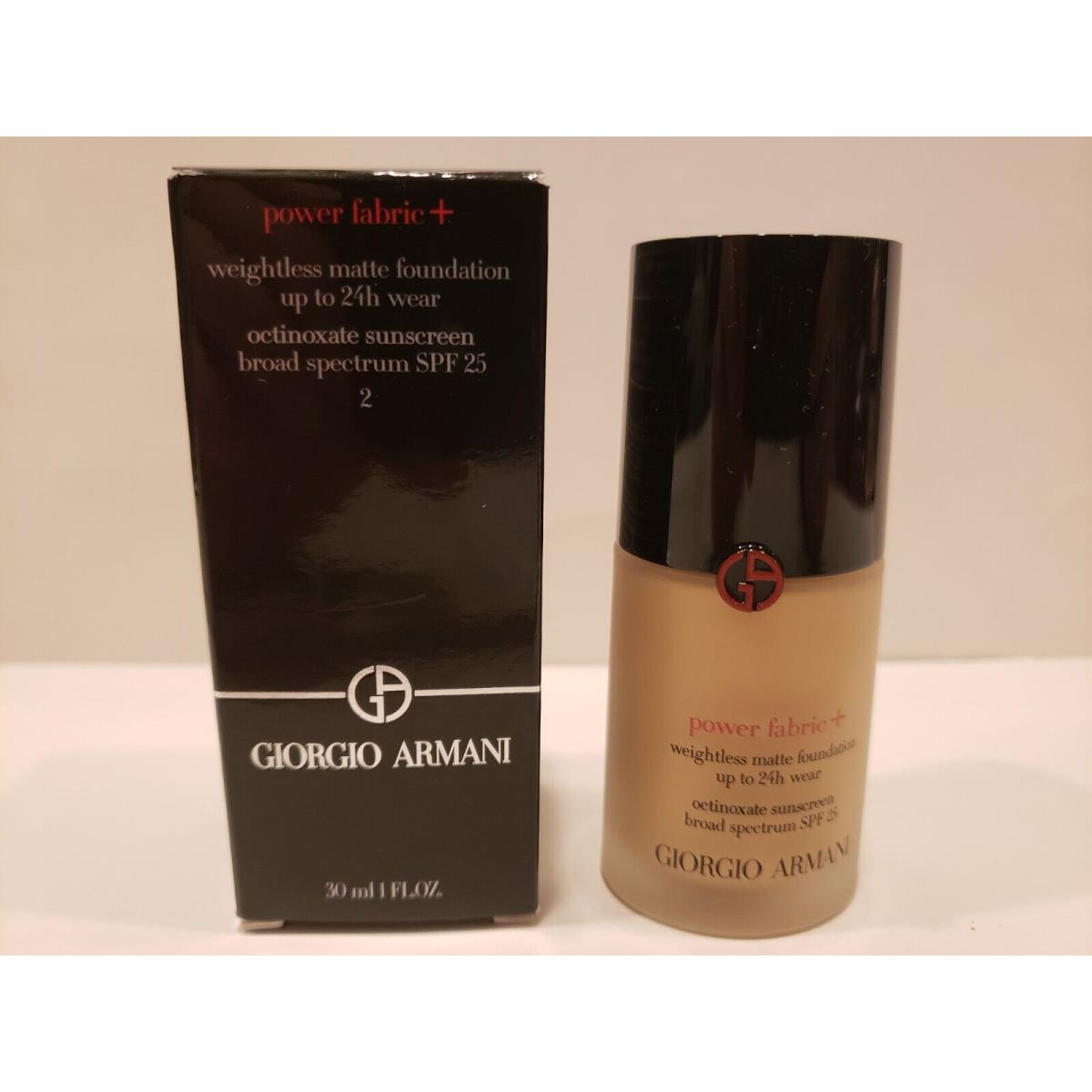 Giorgio Armani Power Fabric+weightless Matte Foundation SPF25 2 1oz