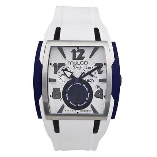 Mulco Deep Square MW1-13186-014 2012 Collection White Silicone Band Watch