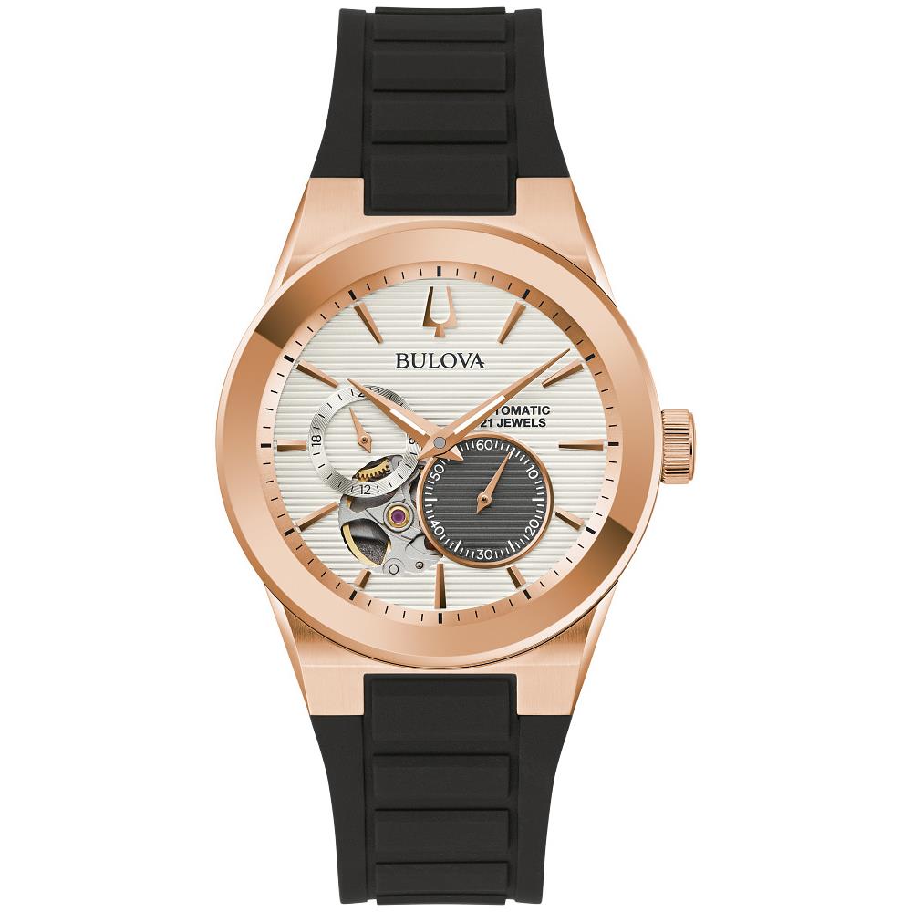 Bulova Latin Grammy Automatic Rose Gold Tone Mens Watch 97A186