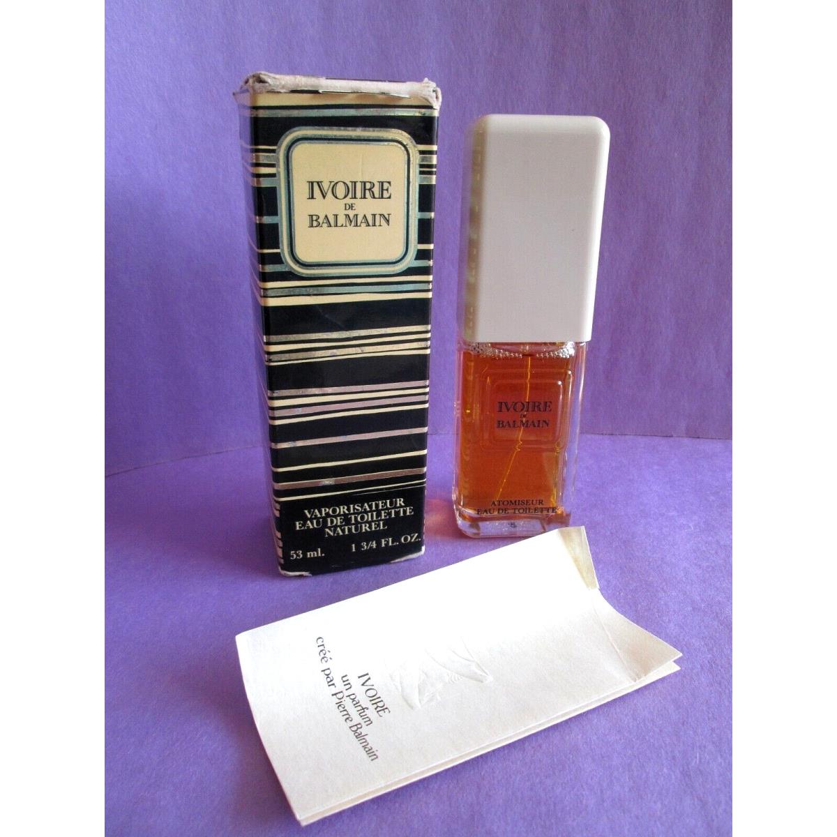 Ivoire de Balmain Eau de Toilette Spray 53 ml 1 3/4 oz Vintage in Worn Box