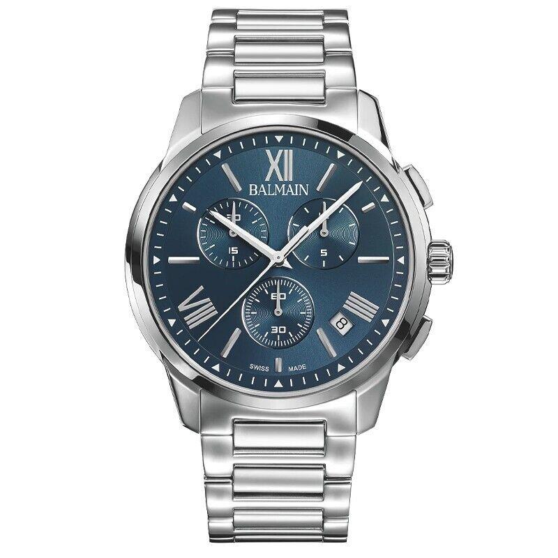 Balmain Madrigal 42mm Chronograph Quartz Blue Dial Men`s Watch B74813392