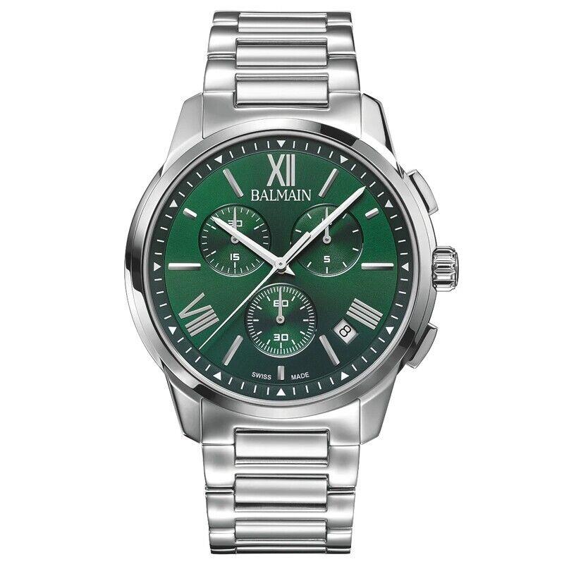 Balmain Madrigal 42mm Chronograph Quartz Green Dial Men`s Watch B74813372