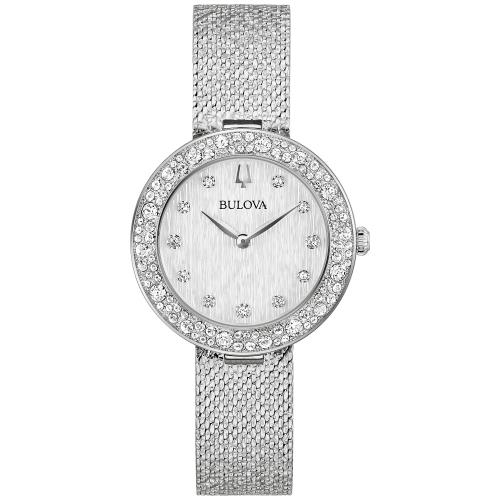 Bulova Crystal Silver Tone Womens Watch 96L329