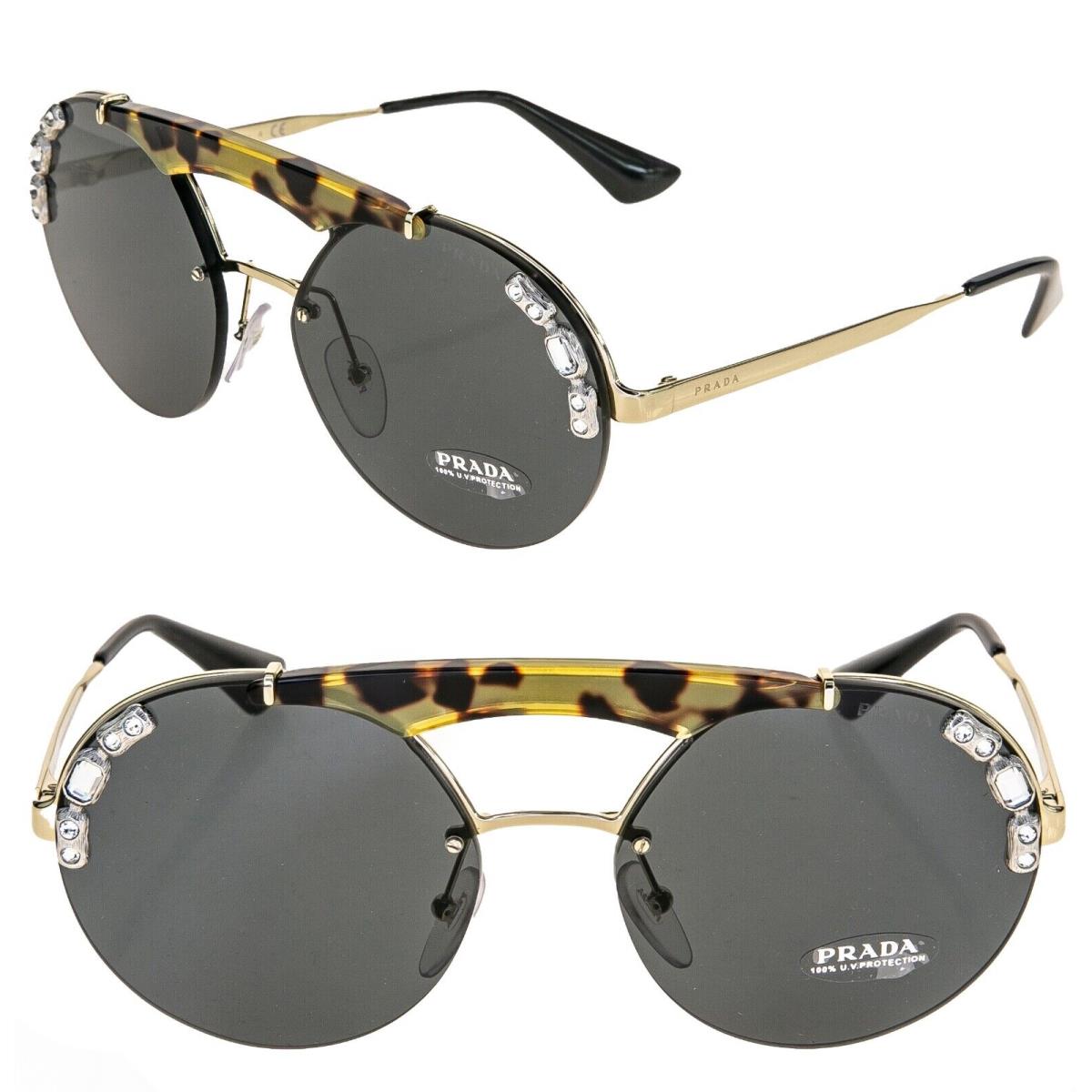 Prada Ornate Jewel Stud Sunglasses 52U Silver Black PR52US Snoop Dogg Olympics