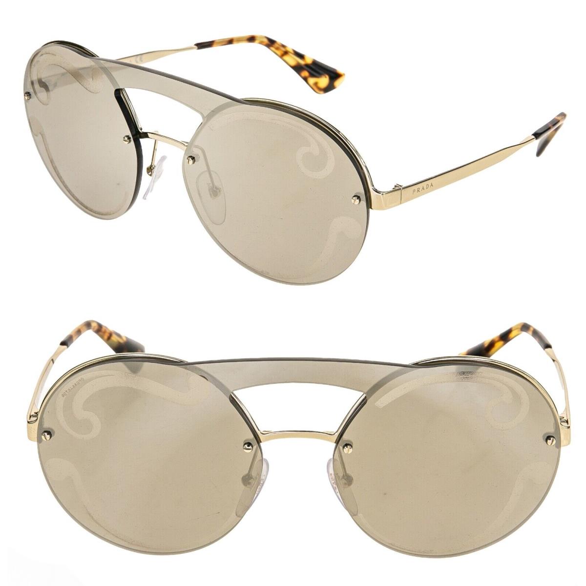 Prada 65T Cinema Rimless Sunglasses Gold Swirl Mirror PR65TS Snoop Dogg Olympics