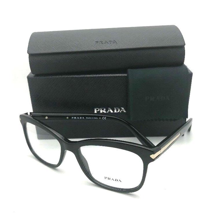 Prada Eyeglasses Vpr 10R 1AB-1O1 55-17 140 Black Gold Frame W/spring Hinge