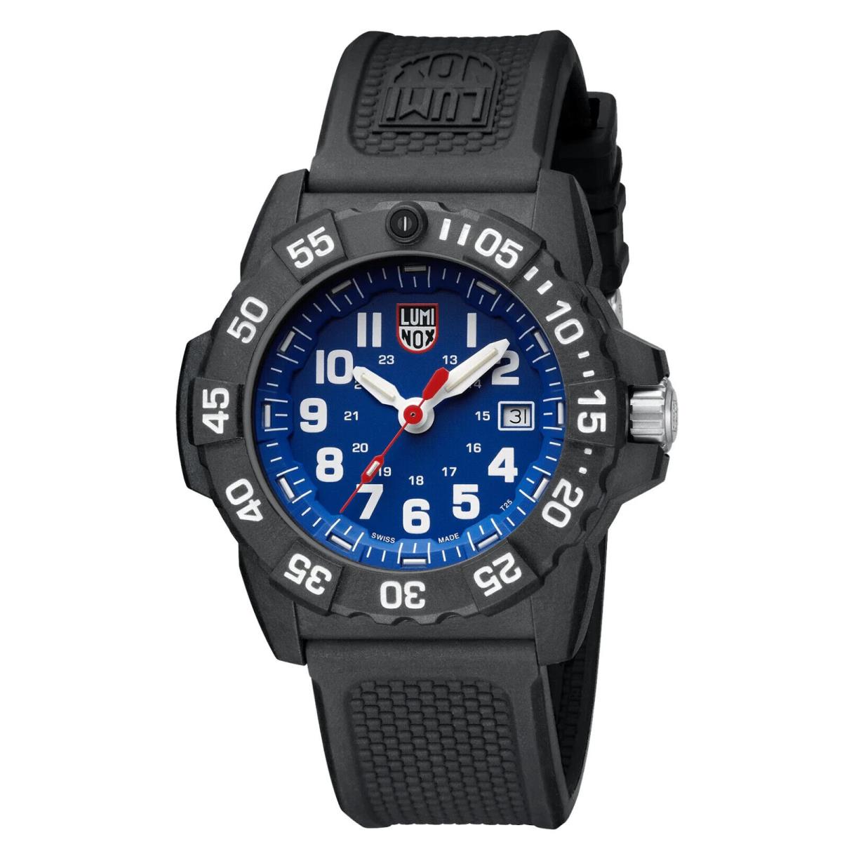 Luminox Navy Seal Carbonox Black Rubber Date Divers Quartz Men`s Watch XS.3503.F - Dial: Blue