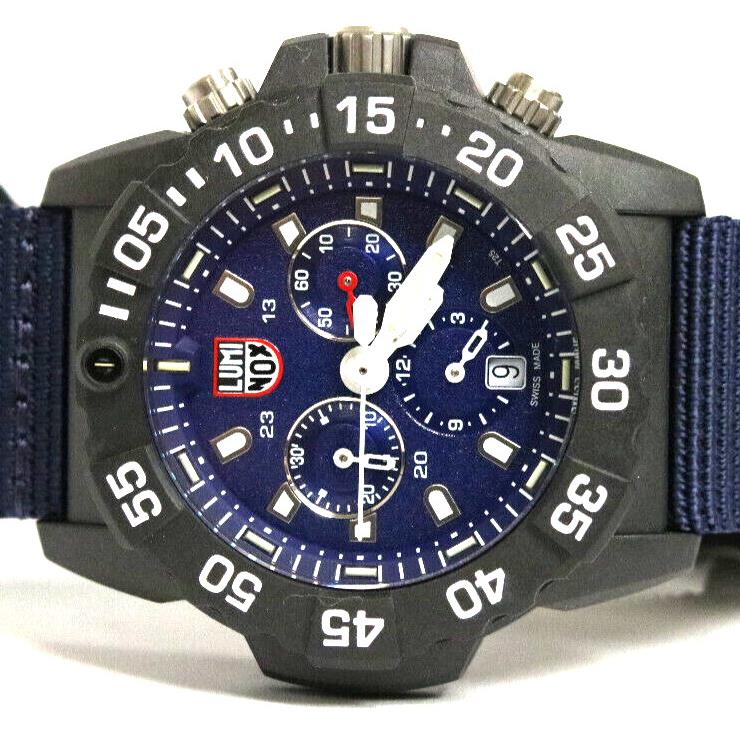 Luminox Men`s Watch Navy Seal Chronograph Blue Dial Nylon Strap Dive XS.3583.ND