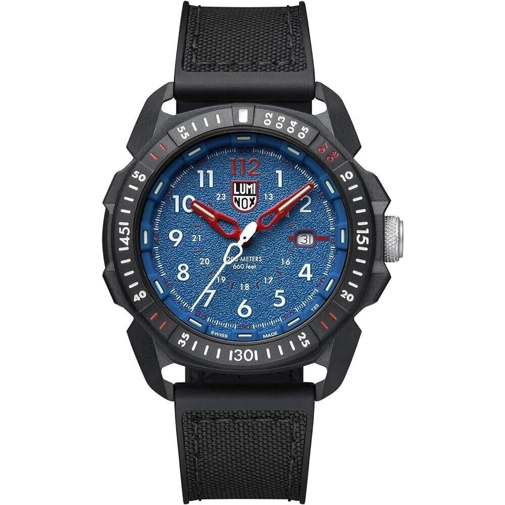 Luminox Men`s 46 mm Ice-sar Arctic Blue Dial Sapphire Crystal Black Rubber Watch