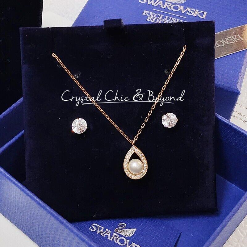 Swarovski Clear Set Crystal Pearl Tears Drop 5139084