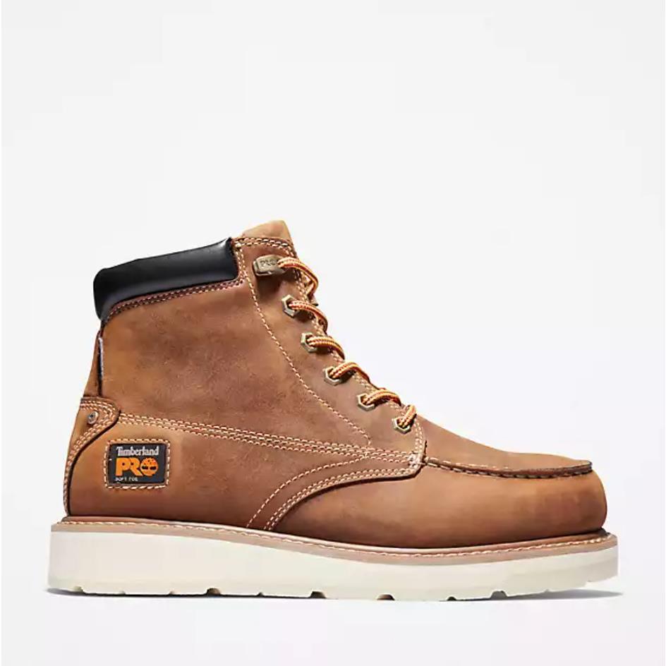 Timberland Pro Men`s Gridworks 6 Soft Toe Work Boot Golden Brown Size Options