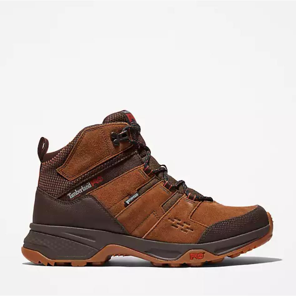 Timberland Men`s Switchback LT Waterproof Work Boots Brown Gum Size Options