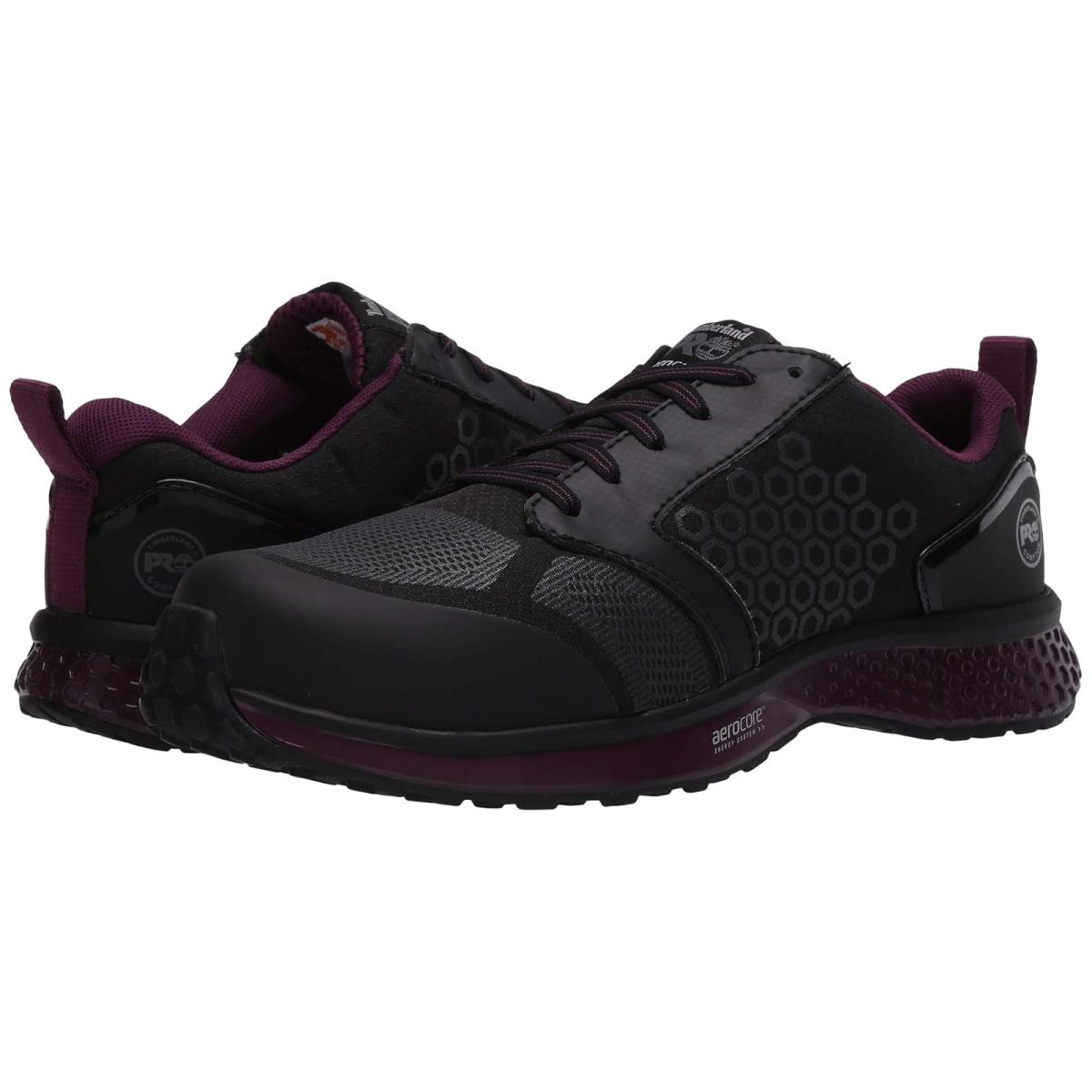 Woman`s Shoes Timberland Pro Reaxion Composite Safety Toe - Black/Purple