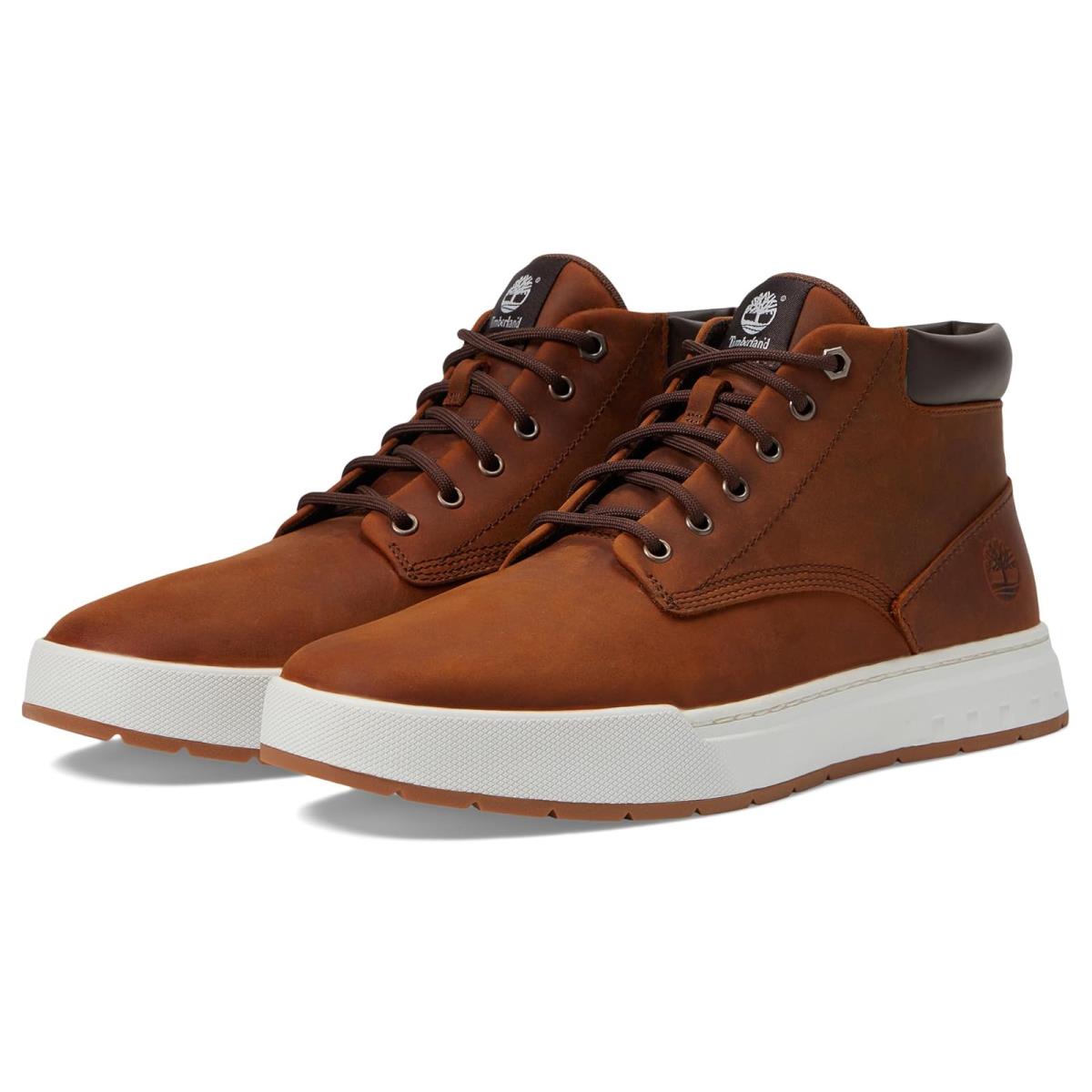 Man`s Sneakers Athletic Shoes Timberland Maple Grove Leather Chukka Medium Brown Full Grain