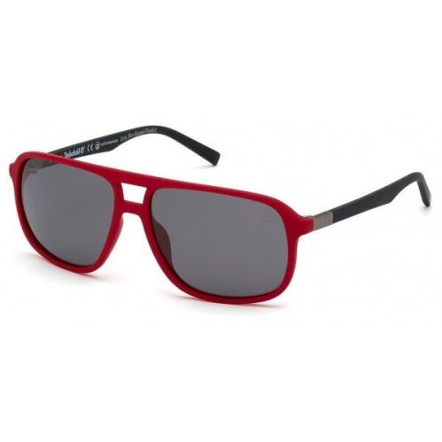 Timberland TB9200 67D Matte Red Polarized Plastic Aviator Sunglasses 61-15-150