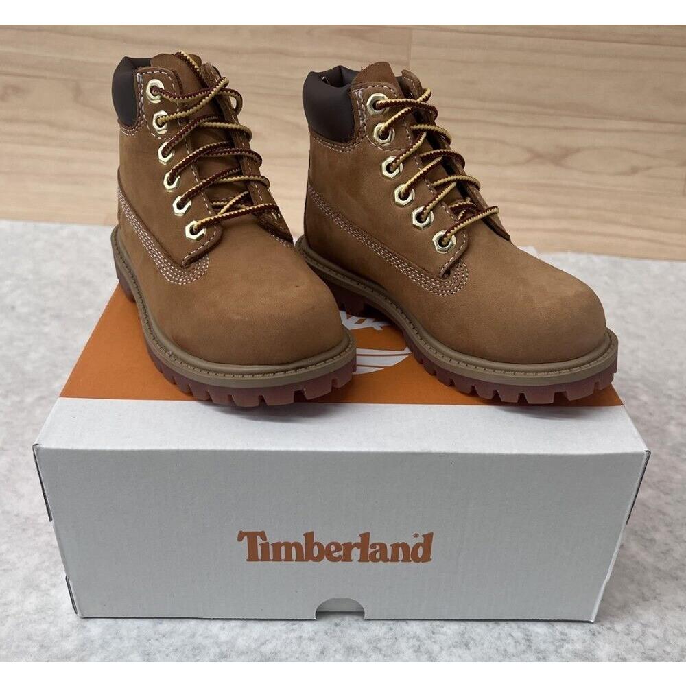 Timberland Premium 6 Waterproof Boot Wheat Nubuck Toddlers Size 9 TB012809713