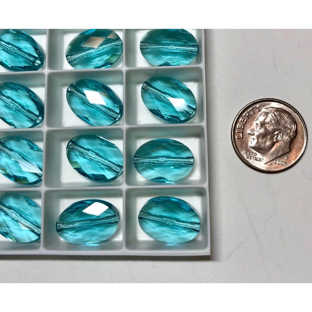 Vintage Swarovski Crystal Oval Beads 5050 - 14x10mm- Light Turquoise-72 Pieces