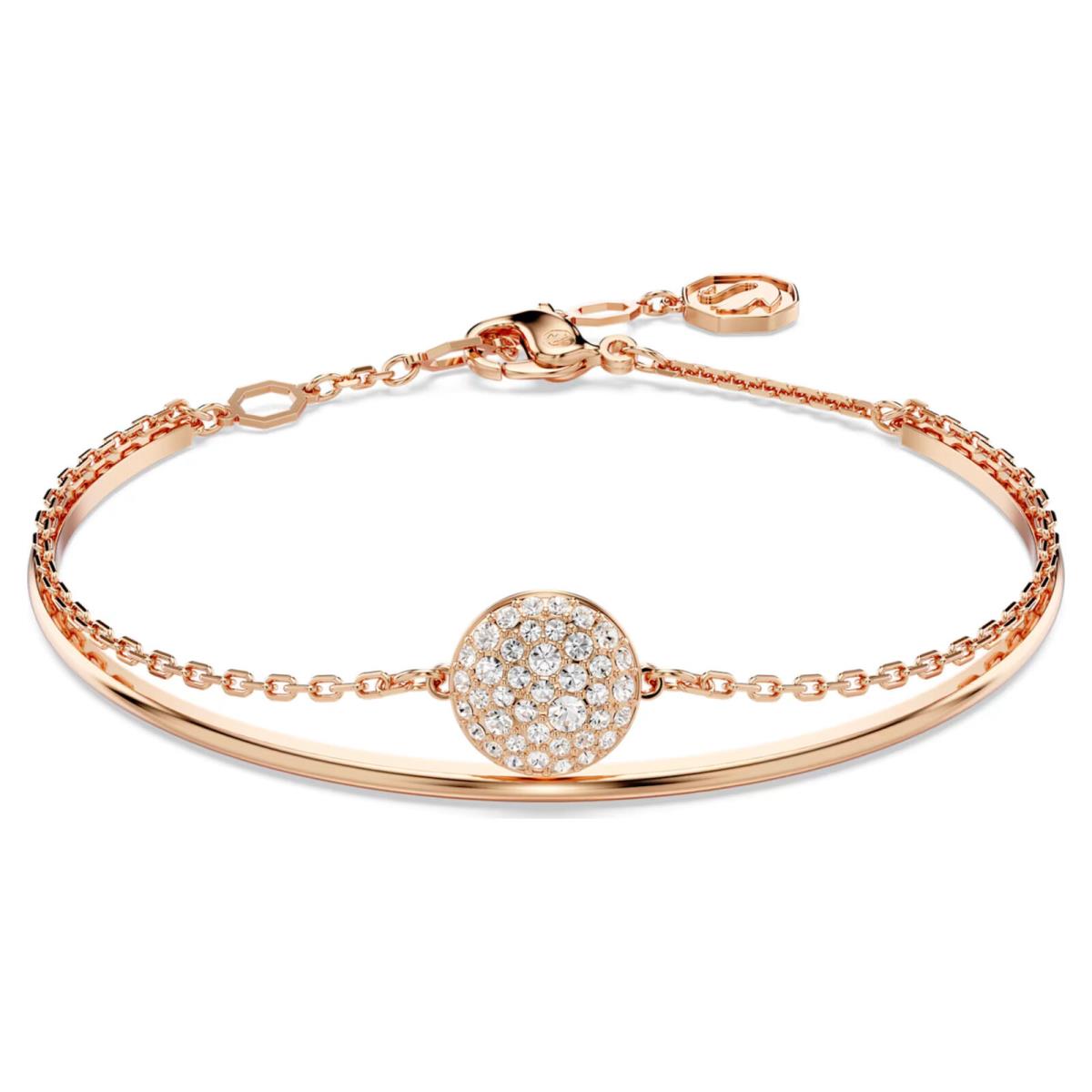 Swarovski Crystal Sublima Bangle White Rose Gold-tone Plated 5683452