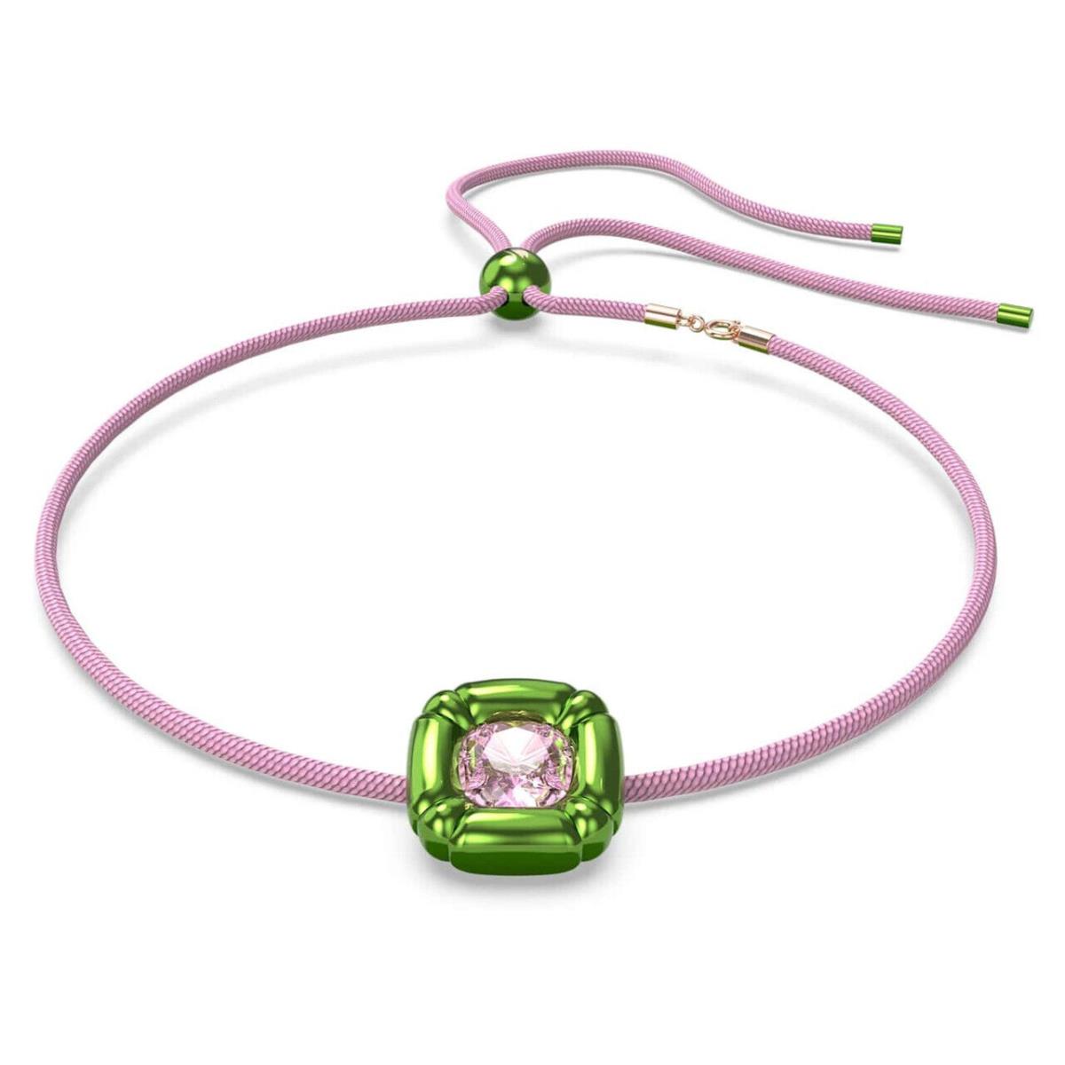 Swarovski Dulcis Necklace Cushion Cut Crystals Green Pink-5601585