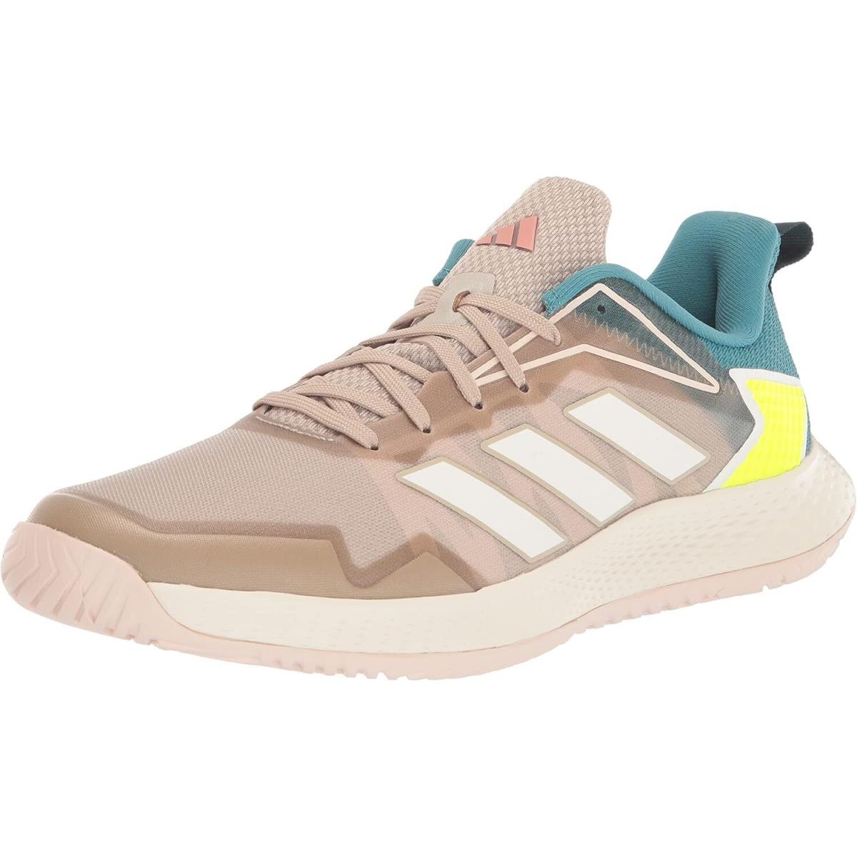 Adidas Women`s Defiant Speed Tennis Shoe - Wonder Beige/Core White/Lucid Lemon