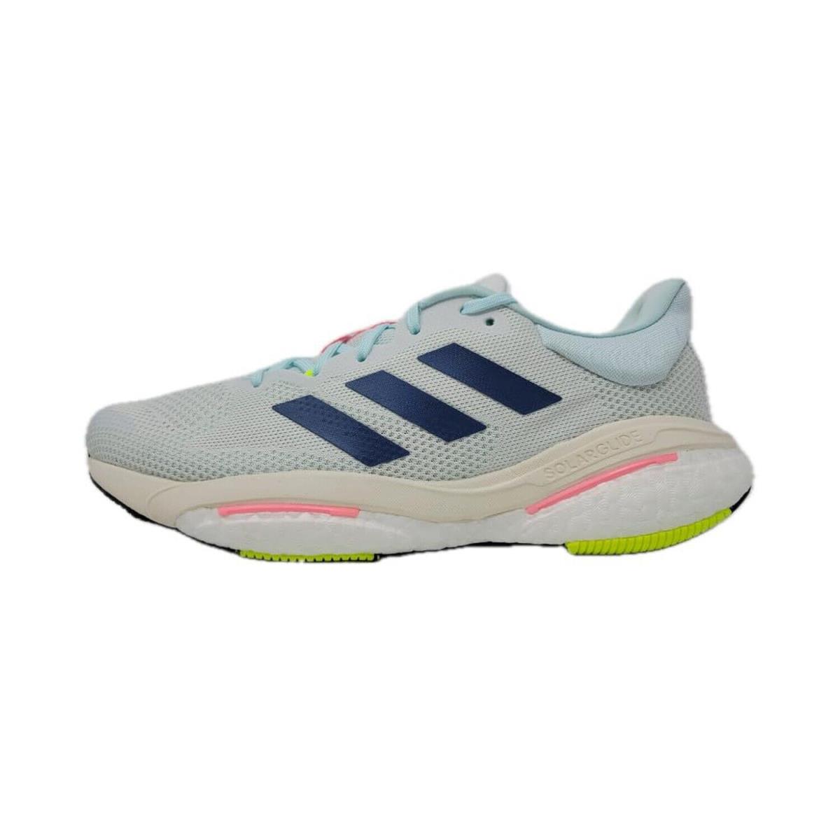 Adidas Women`s Solar Glide 5 Running Shoes Blue/white/pink 9.5 Medium US - White