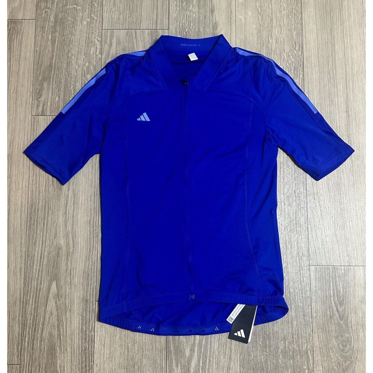 Adidas Bike Cycling Short Sleeve Full Zip Shirt The Jersey HT3656 Blue Sz S