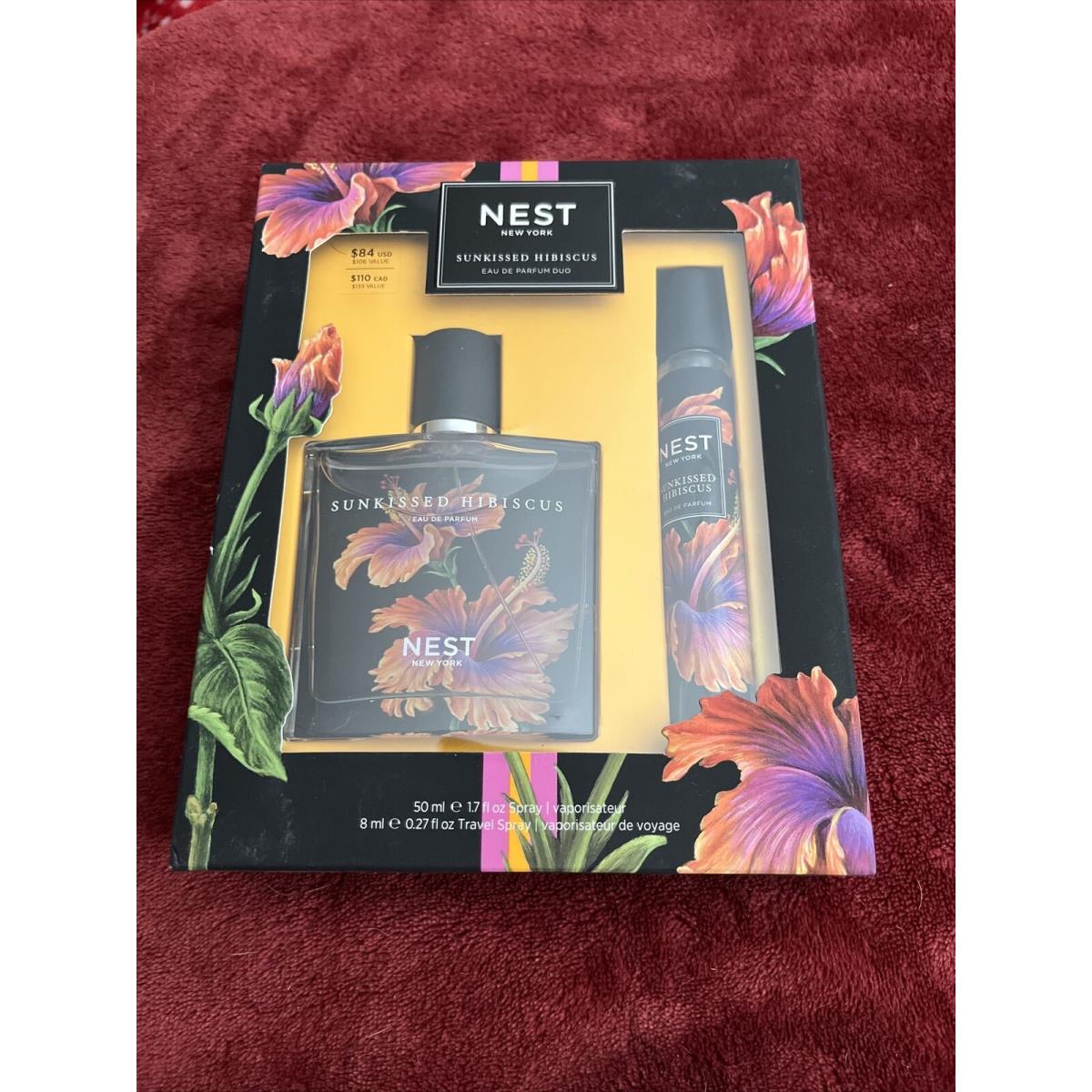 Nest York Sunkissed Hibiscus Eau DE Parfum Duo 1.7 Oz. Travel Spray 0.27 OZ