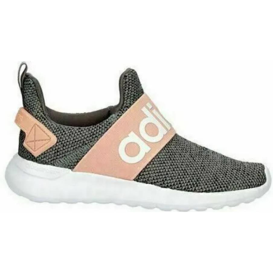 Adidas Lite Racer Adapt Boys Girls Kids Slip On Sneakers Shoes Trainers Size 3.5 - Gray/Pink