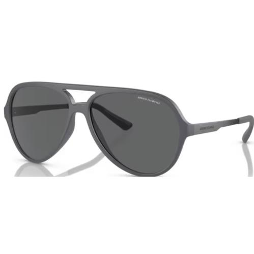 Armani Exchange AX4133S 829487 Sunglasses Men`s Matte Grey/dark Grey 60mm