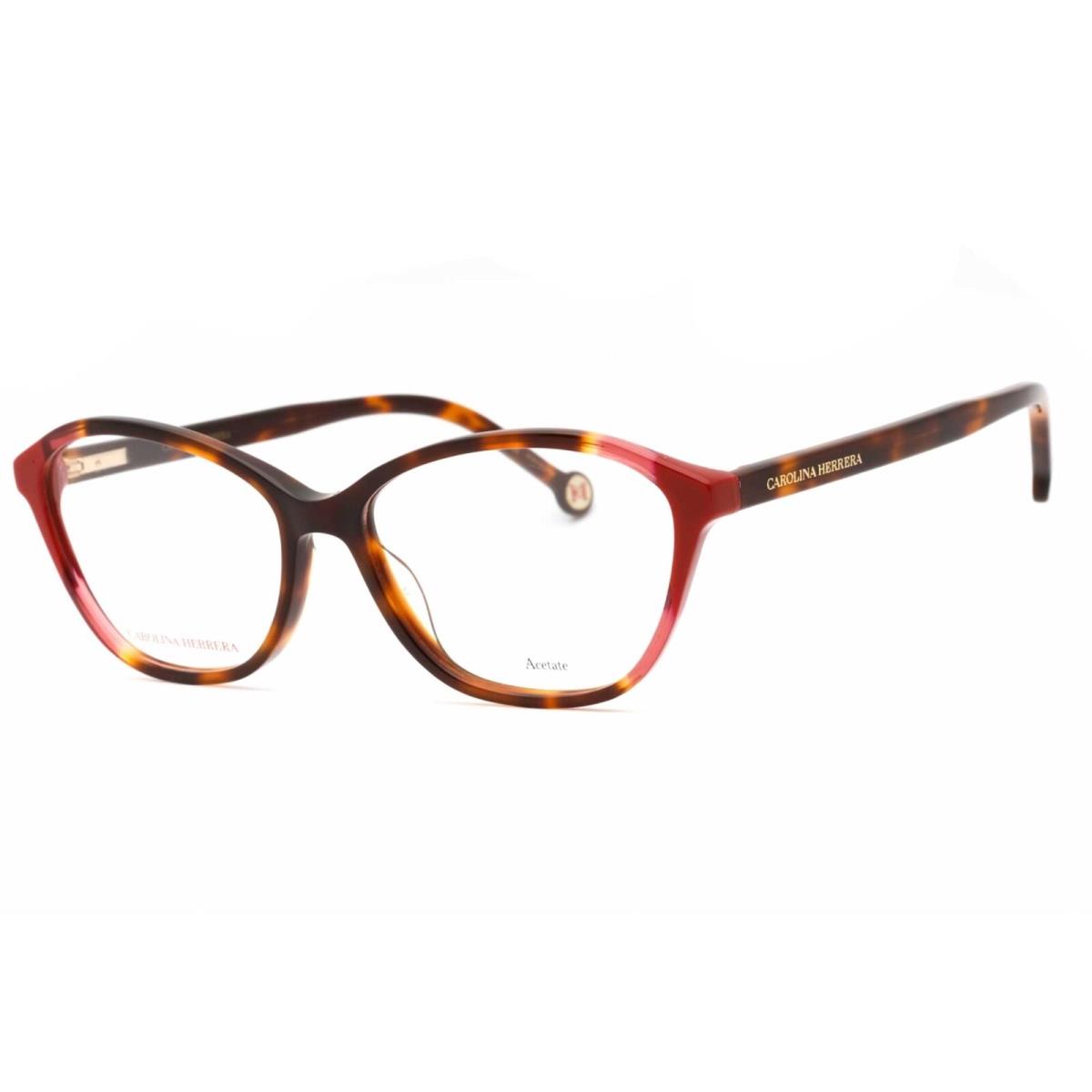 Carolina Herrera Women`s Eyeglasses Havana Red Full Rim Frame Her 0122 0O63 00