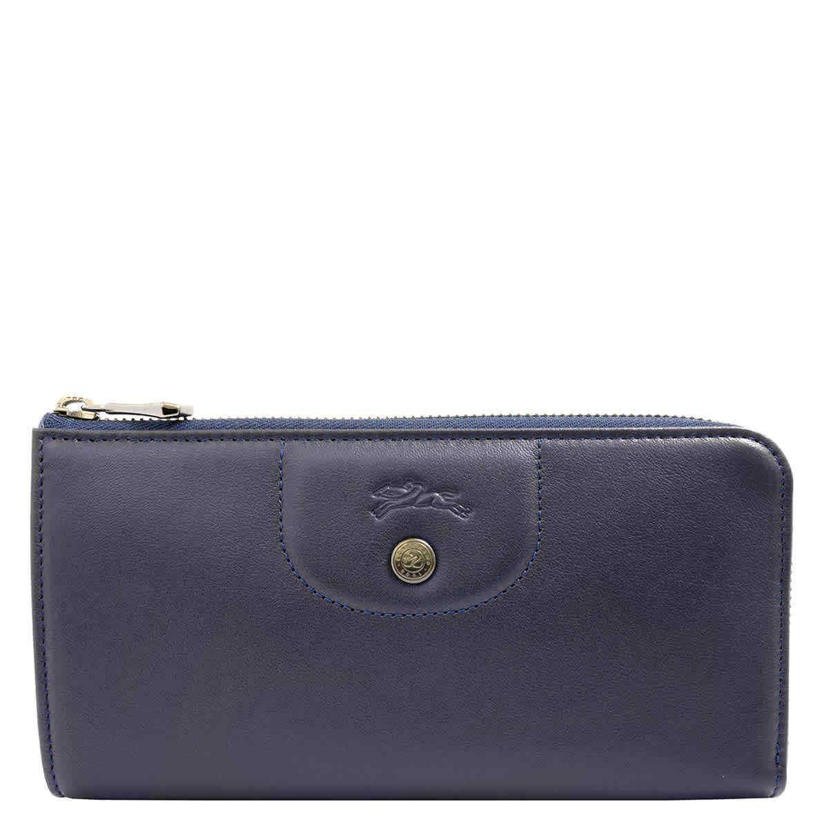 Longchamp Le Pliage Cuir Zip Around Wallet - Navy L3418757556