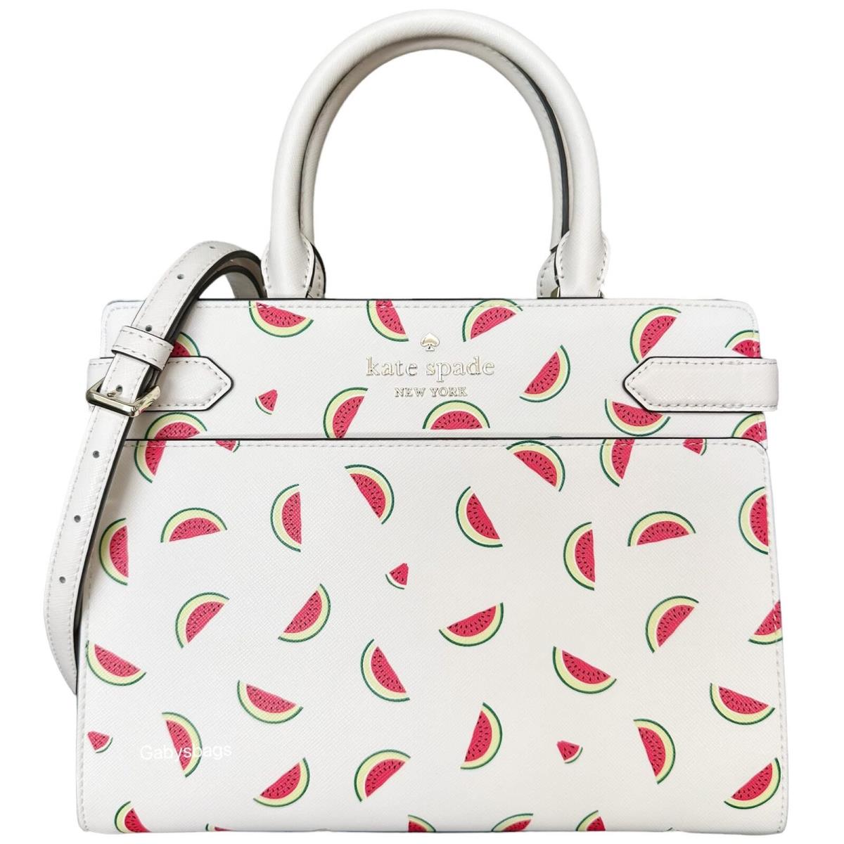 Kate Spade Staci Medium Top Zip Satchel Crossbody Watermelon Cream Multi