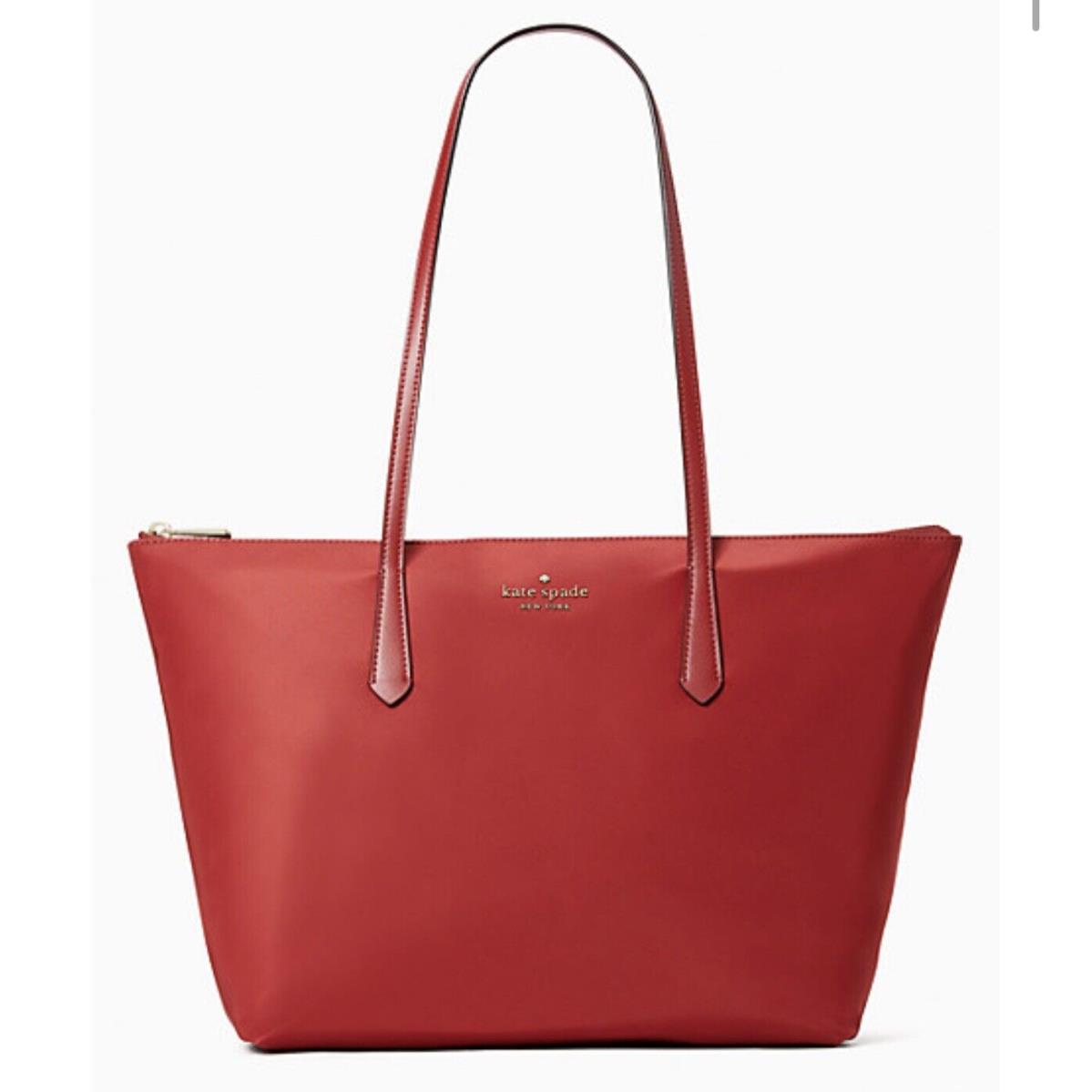 Kate Spade Kitt Nylon Womens Large Tote Bag Red Currant New