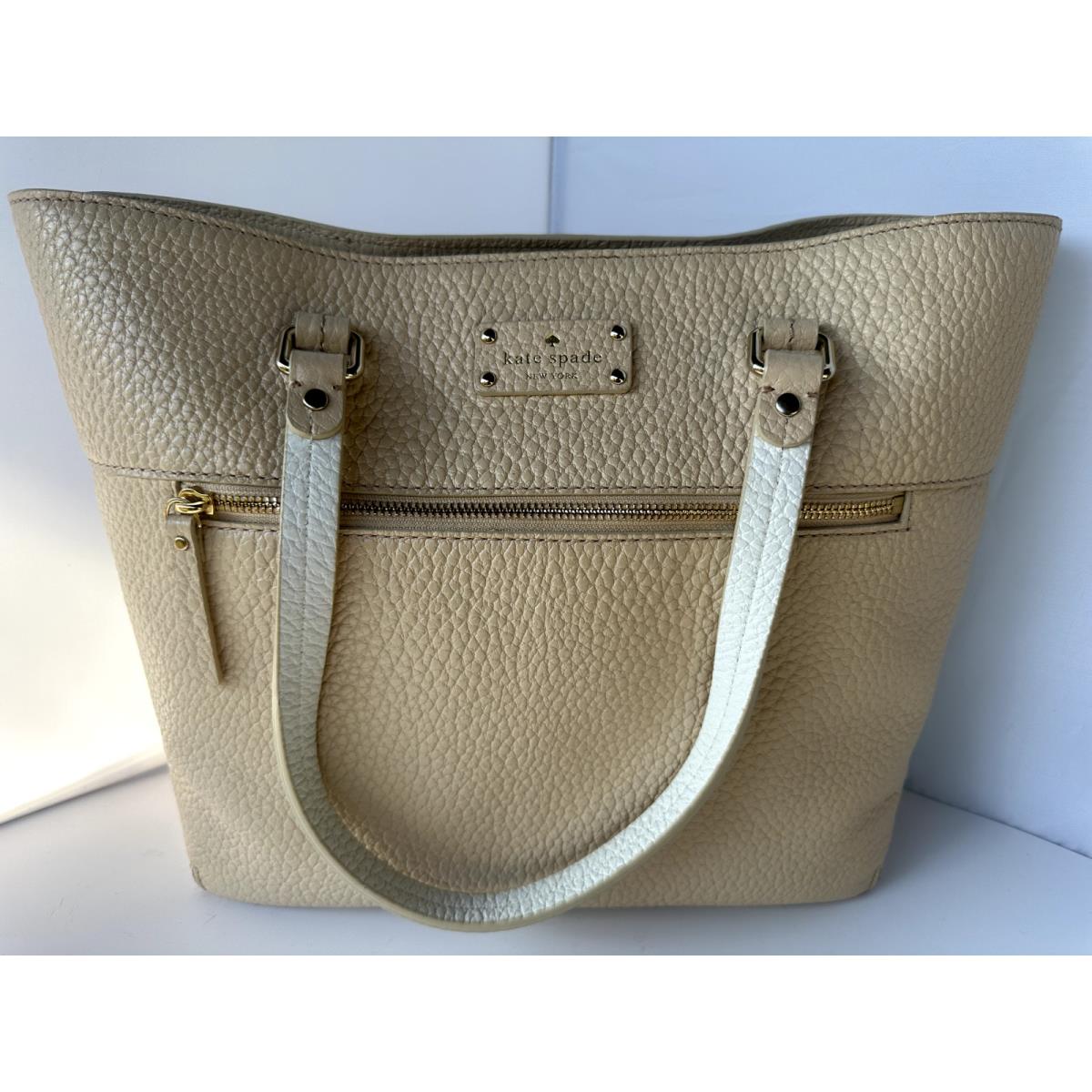 New Kate Spade Bag Colby Grove Court Tote Shoulder Handbag Beige