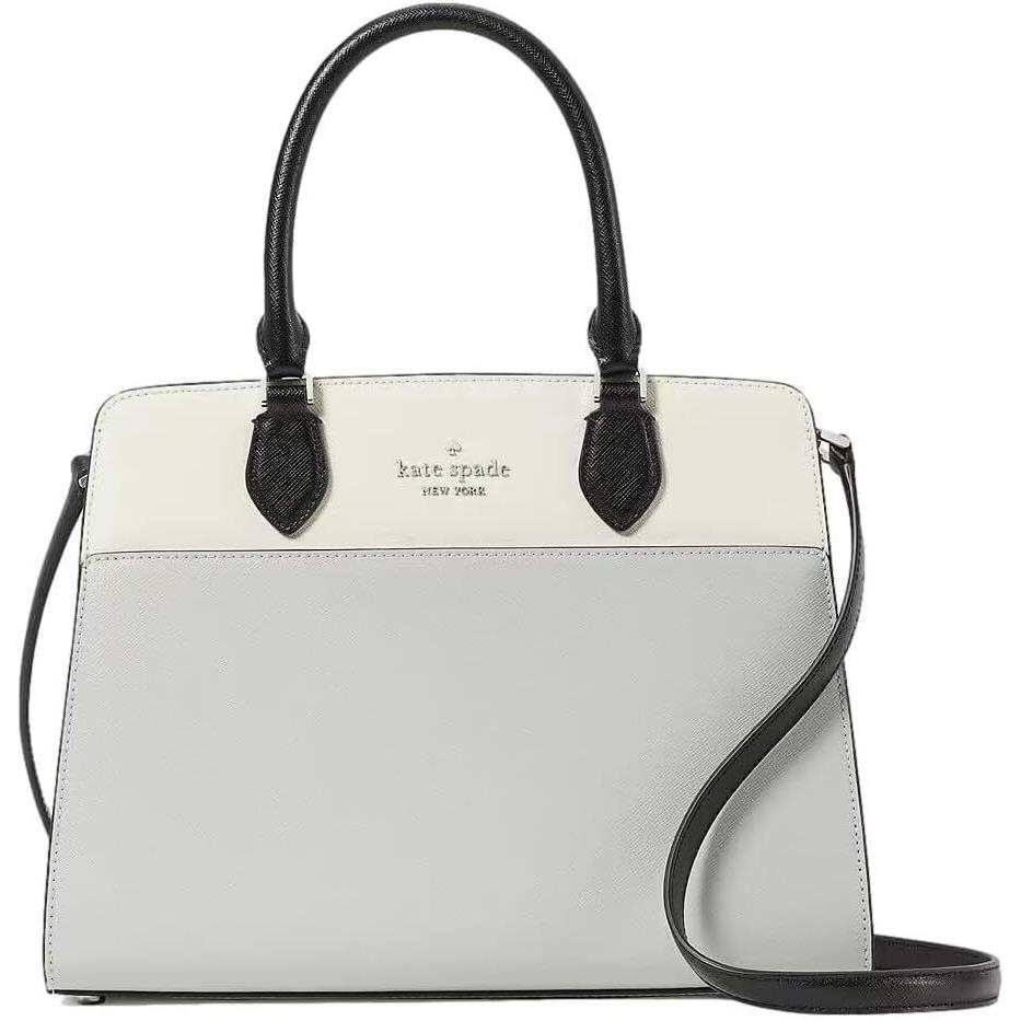 Kate Spade New York Madison Medium Satchel Saffiano Leather Platinum Grey