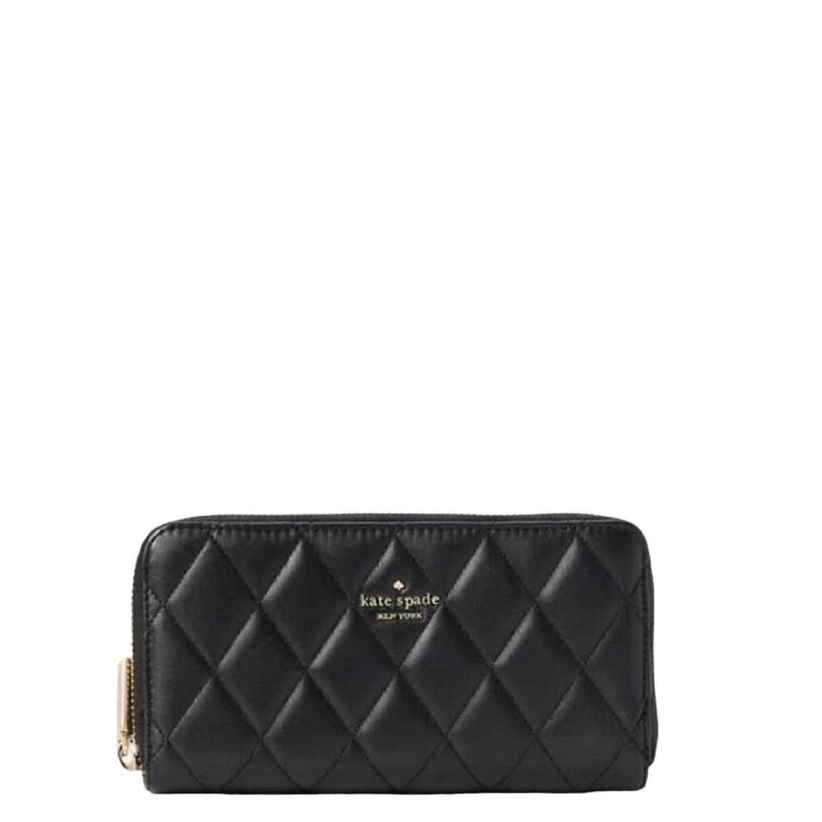 Kate Spade Carey Quilted Leather Large Continential Wallet Black