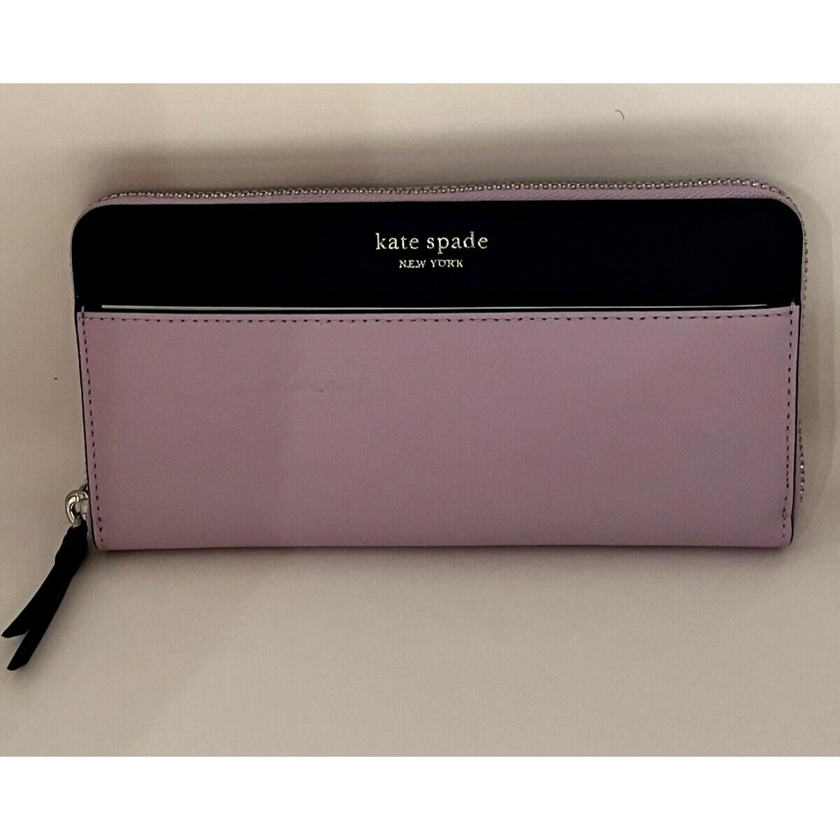 Kate Spade Cameron Continental Large Leather Wallet Lavender/navy