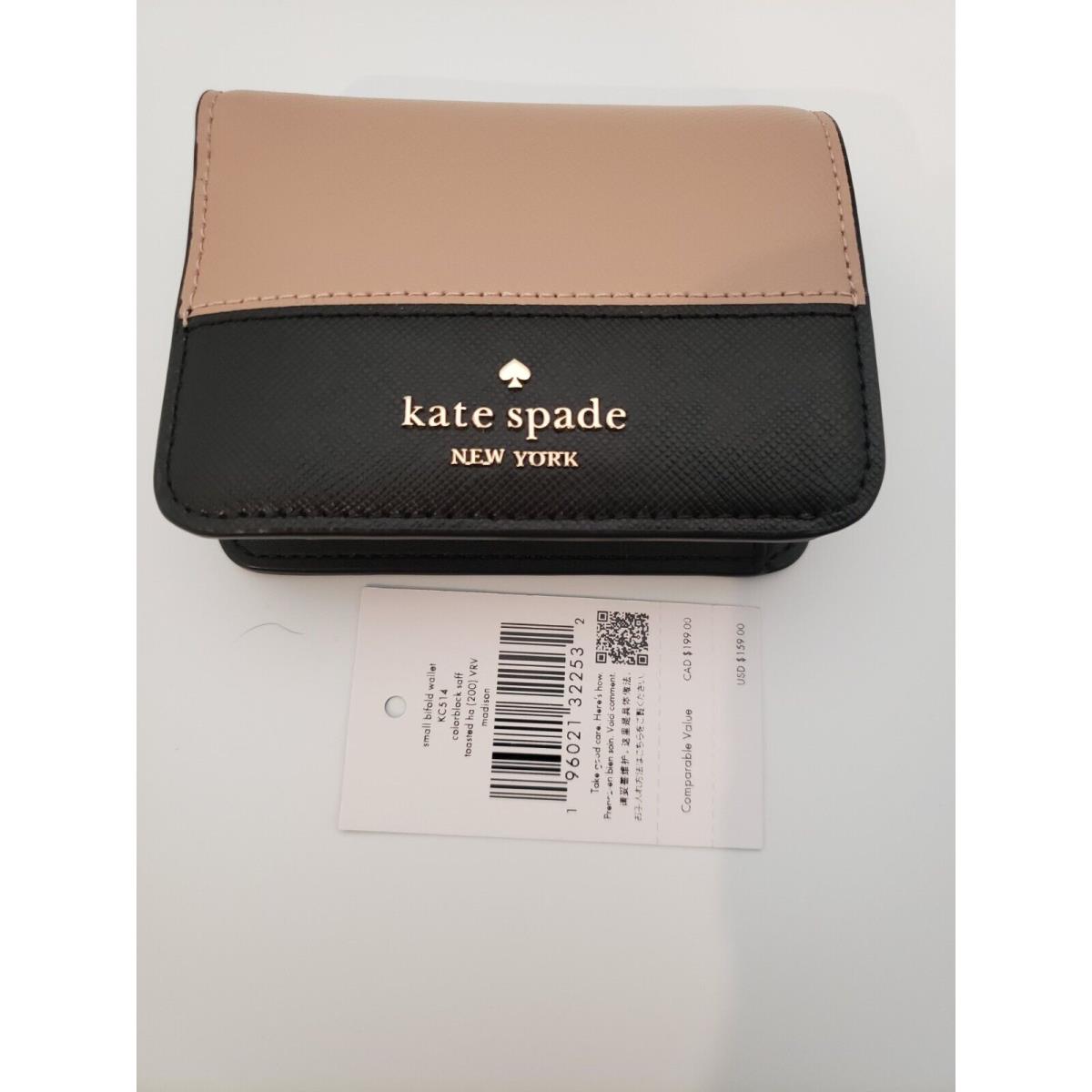 Kate Spade Madison Saffiano Leather Small Bifold Wallet Toasted Hazelnut KC514