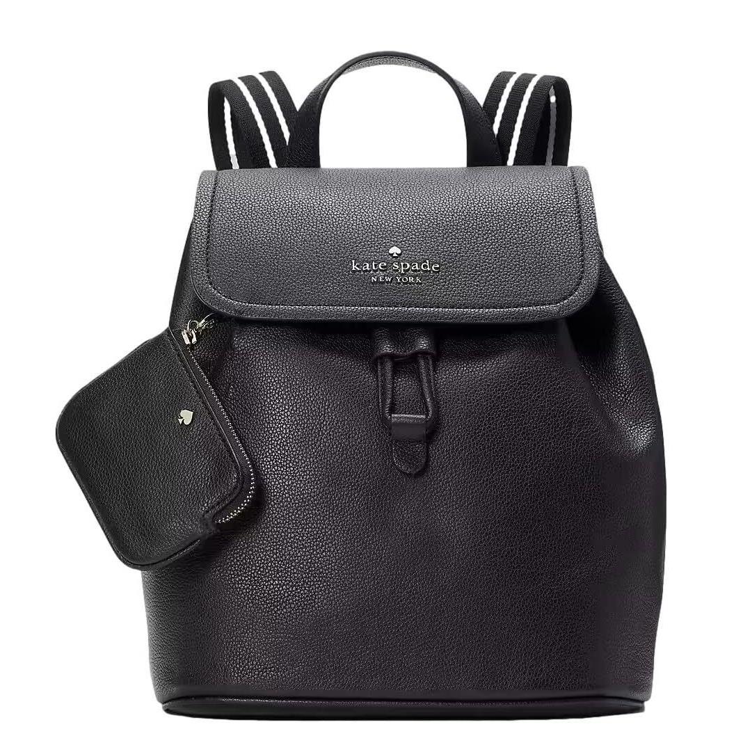 Kate Spade New York Women`s Rosie Pebbled Leather Medium Flap Backpack Black