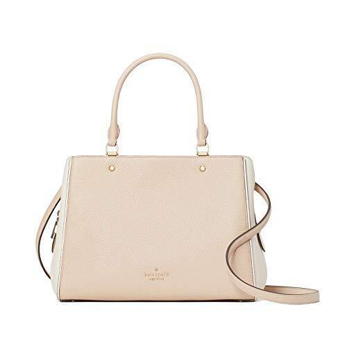 Kate Spade Leila Medium Triple Compartment Satchel Crossbody Bag Light Sand